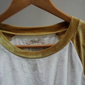 Madewell velvet baseball top